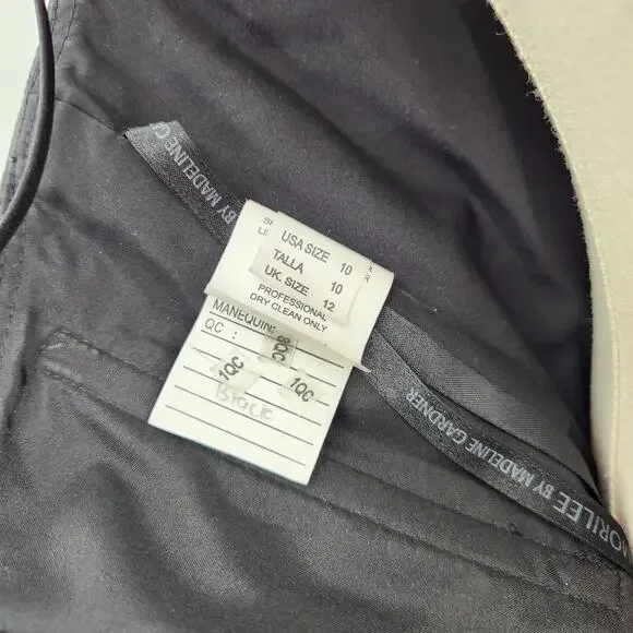 Morilee by Madeline Gardner Black Satin Mermaid Gown V Neck Maxi Dress M - Picture 11 of 14